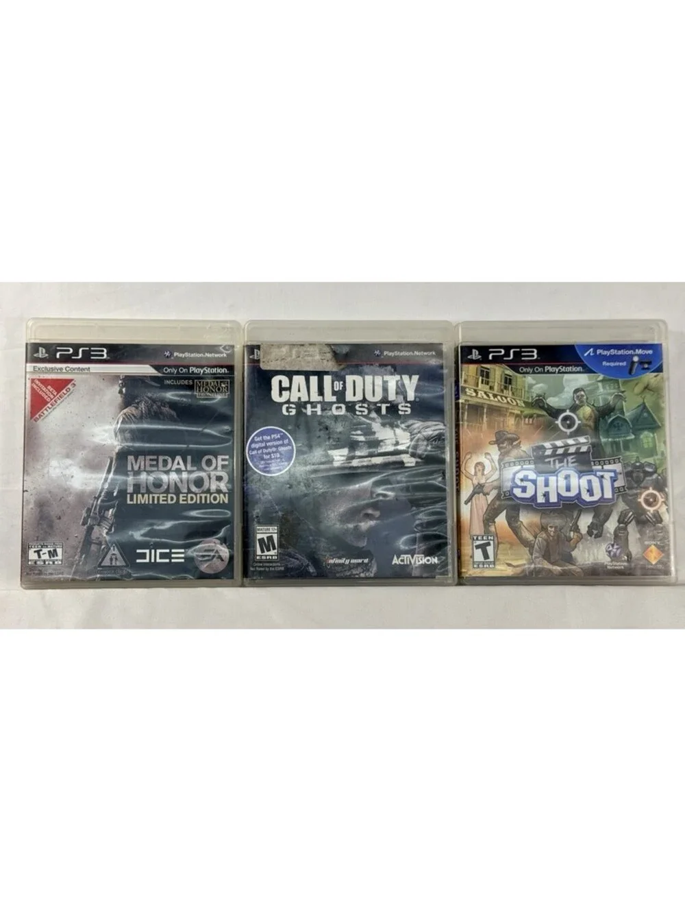 Call of Duty Ghosts, The Shoot, Medal of Honor Sony PlayStation PS3 Lot of 3